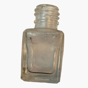 Vintage Clear Square Glass Bottle Miniature 1 inch Stamp 10